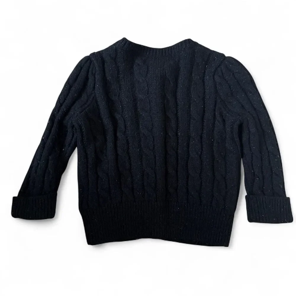 Ralph Lauren Baby Black Cable Knit Cardigan Sweater | 9 Months